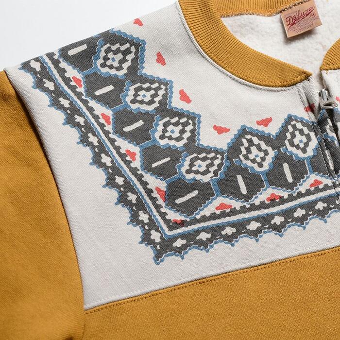 DELUXEWARE デラックスウエア スウェット S105-24A SNOW HALF ZIP 雪柄スウェット