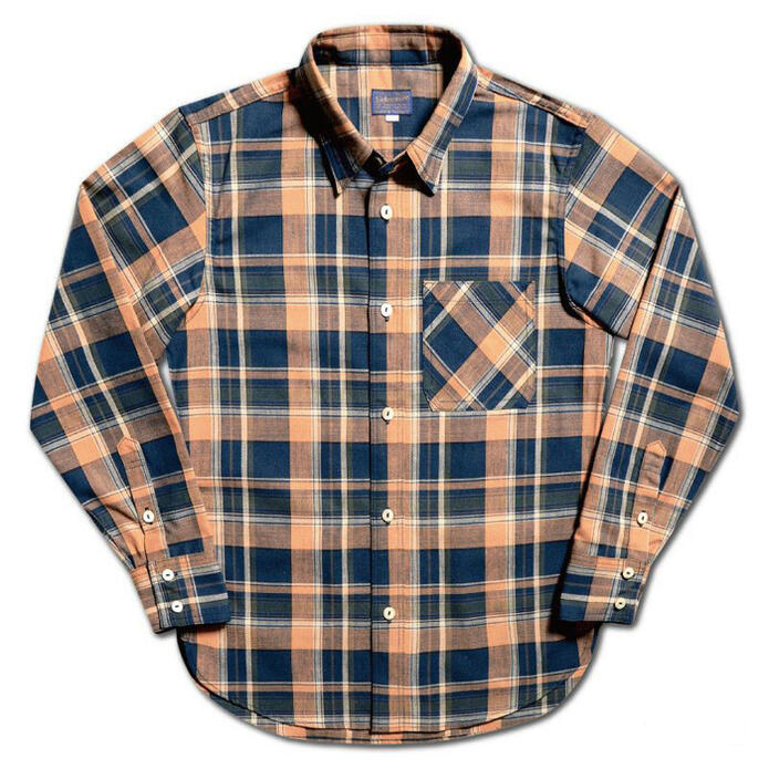 DELUXEWARE デラックスウエア ネルシャツ MV-15 ORANGE NAVY CHECK
