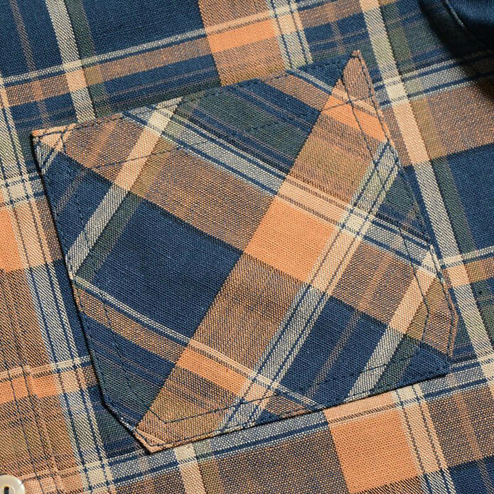 DELUXEWARE デラックスウエア ネルシャツ MV-15 ORANGE NAVY CHECK