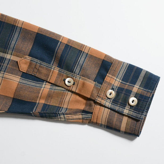 DELUXEWARE デラックスウエア ネルシャツ MV-15 ORANGE NAVY CHECK