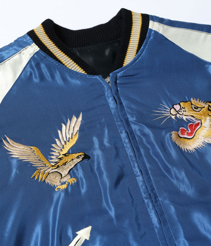 テーラー東洋 スカジャン TT15790-119 Mid 1950s Style Acetate Souvenir Jacket “WHITE TIGER” × “GOLD DRAGON”