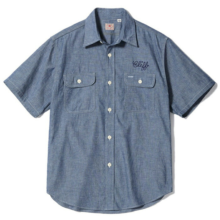 シュガーケーン SUGAR CANE シャツ SC39527 CHAMBRAY WORK SHIRT with CHAIN EMBROIDERED