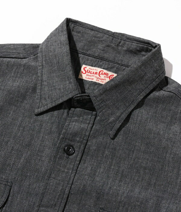 シュガーケーン SUGAR CANE シャツ SC29159 BLACK CHAMBRAY WORK SHIRT (LONG SLEEVE)