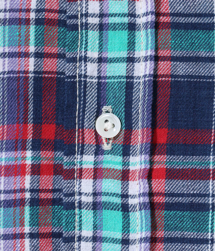 SC29256 India Madras Check Button Down Shirt
