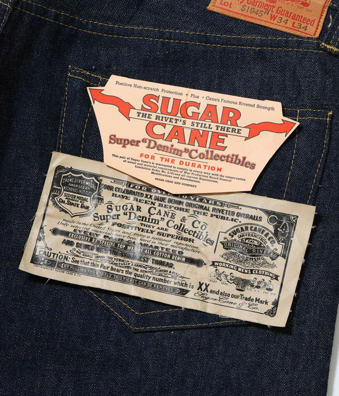 SUGAR CANE デニム ジーンズ SC49001 SUGAR CANE Super “Denim” Collectibles #01 14oz. BLUE DENIM WAIST OVERALLS “S1945” MODEL