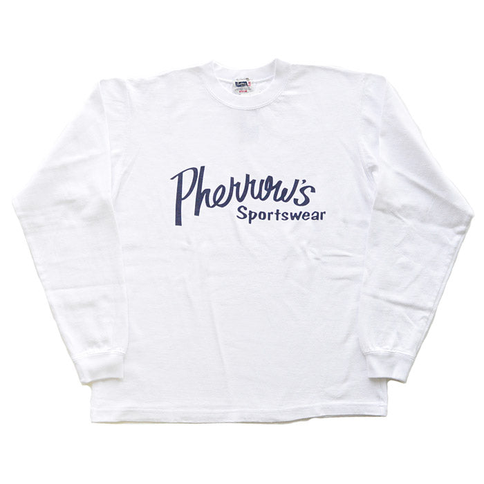 Pherrow's フェローズ Tシャツ PLT1 LONG L/SプリントTシャツ 長袖 ロゴ ロンT アメカジ メンズ