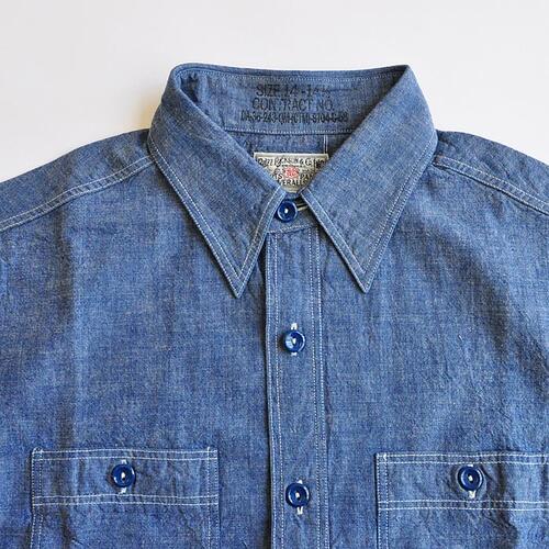 BUZZ RICKSON'S バズリクソンズ Blue Chambray S/S Work Shirt BR35856