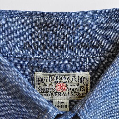 BUZZ RICKSON'S バズリクソンズ Blue Chambray S/S Work Shirt BR35856