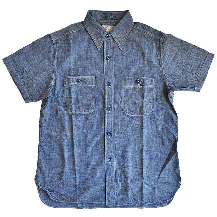 BUZZ RICKSON'S バズリクソンズ Blue Chambray S/S Work Shirt BR35856
