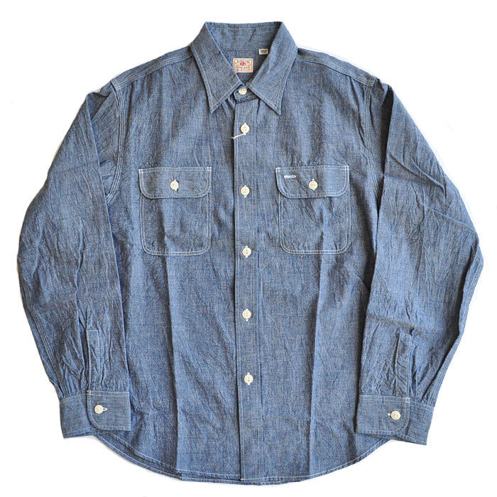 SUGAR CANE シャンブレーシャツ BLUE CHAMBRAY WORK SHIRT SC27850