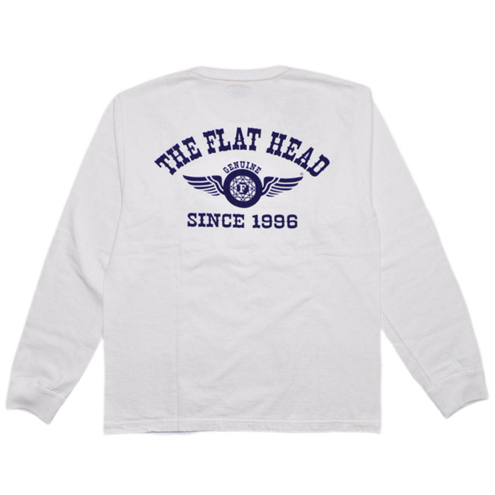 THE FLAT HEAD フラットヘッド FN-THCL-202 LONG SLEEVE T-SHIRT - FLYING WHEEL