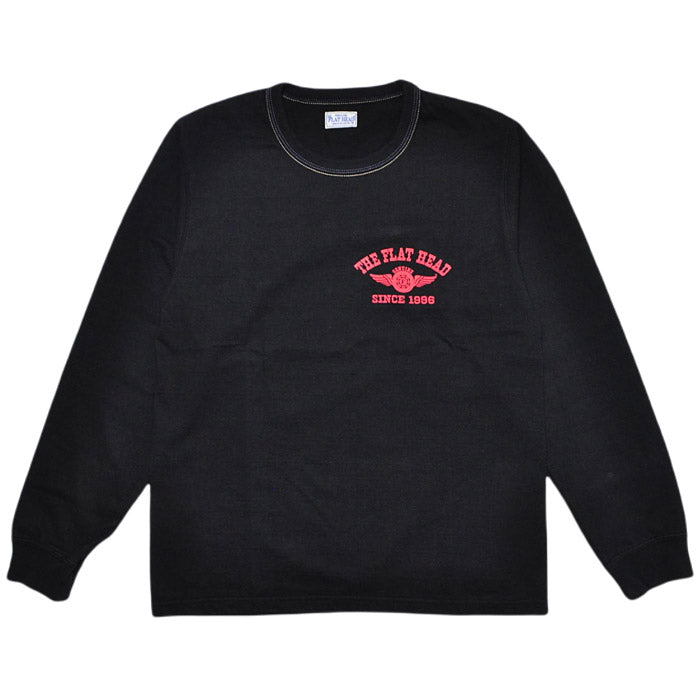 THE FLAT HEAD フラットヘッド FN-THCL-202 LONG SLEEVE T-SHIRT - FLYING WHEEL