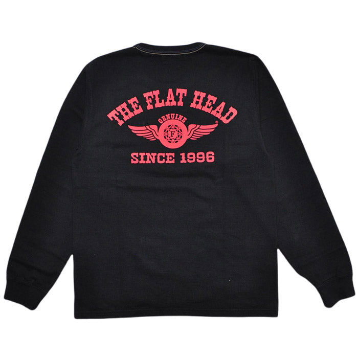 THE FLAT HEAD フラットヘッド FN-THCL-202 LONG SLEEVE T-SHIRT - FLYING WHEEL