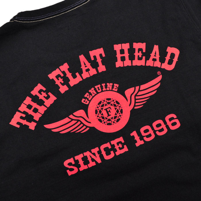 THE FLAT HEAD フラットヘッド FN-THCL-202 LONG SLEEVE T-SHIRT - FLYING WHEEL