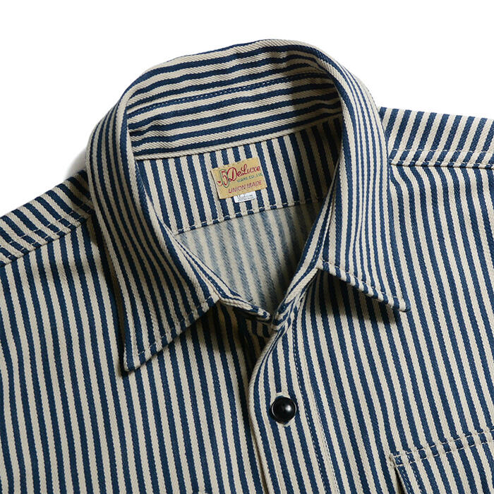 DELUXEWARE デラックスウエア シャツ HV-01 HICKORY NEL SHIRT ヒッコリー ネルシャツ