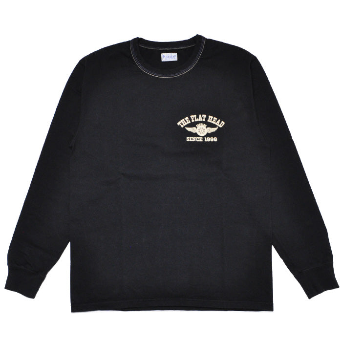 THE FLAT HEAD フラットヘッド FN-THCL-202 LONG SLEEVE T-SHIRT - FLYING WHEEL
