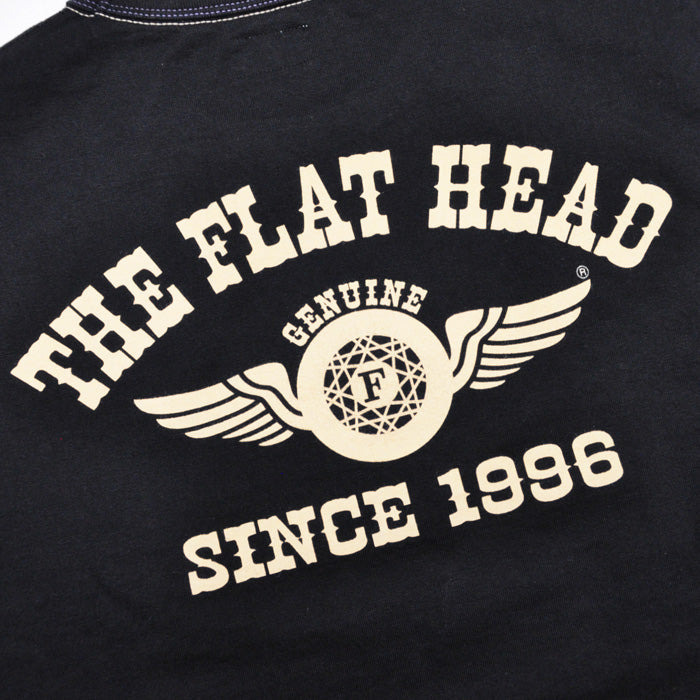 THE FLAT HEAD フラットヘッド FN-THCL-202 LONG SLEEVE T-SHIRT - FLYING WHEEL