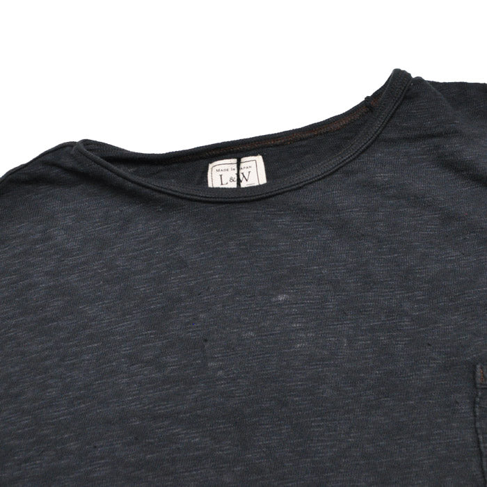 ループアンドウェフト Super Slub Tube Knit Double Binder Pocket Crewneck LRC1112