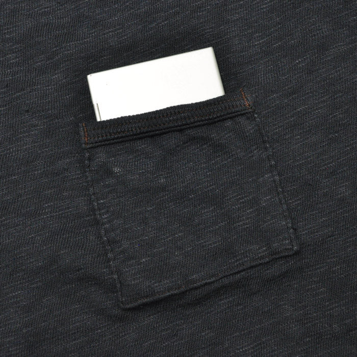 ループアンドウェフト Super Slub Tube Knit Double Binder Pocket Crewneck LRC1112