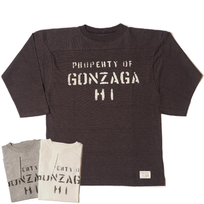 WAREHOUSE ウエアハウス Tシャツ Lot 4063 7分袖フットボールT GONZAGA HI