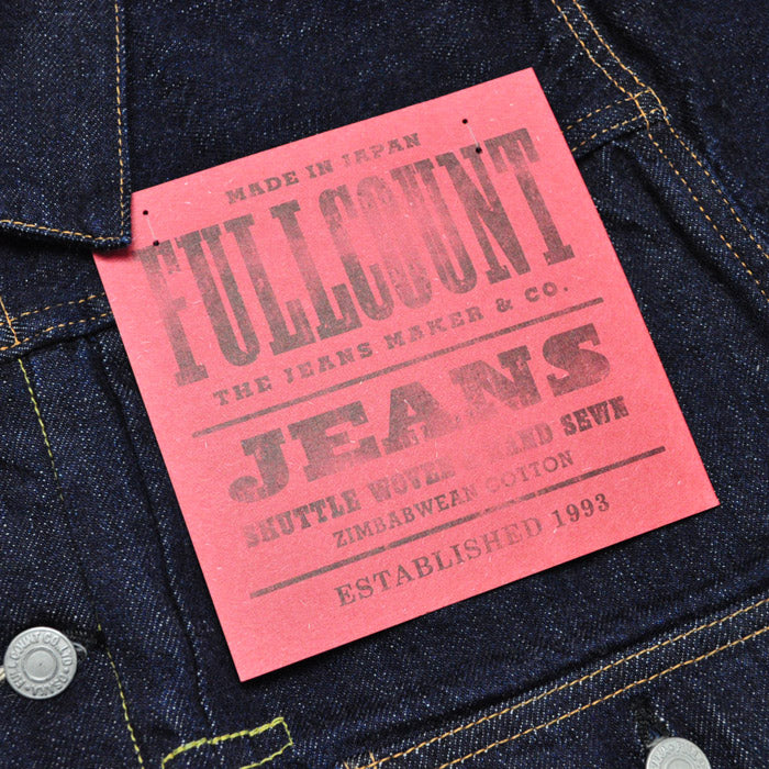 FULLCOUNT フルカウント デニムジャケット 2107SSW Type 1 Denim Jacket (Super Smooth)(One Wash)