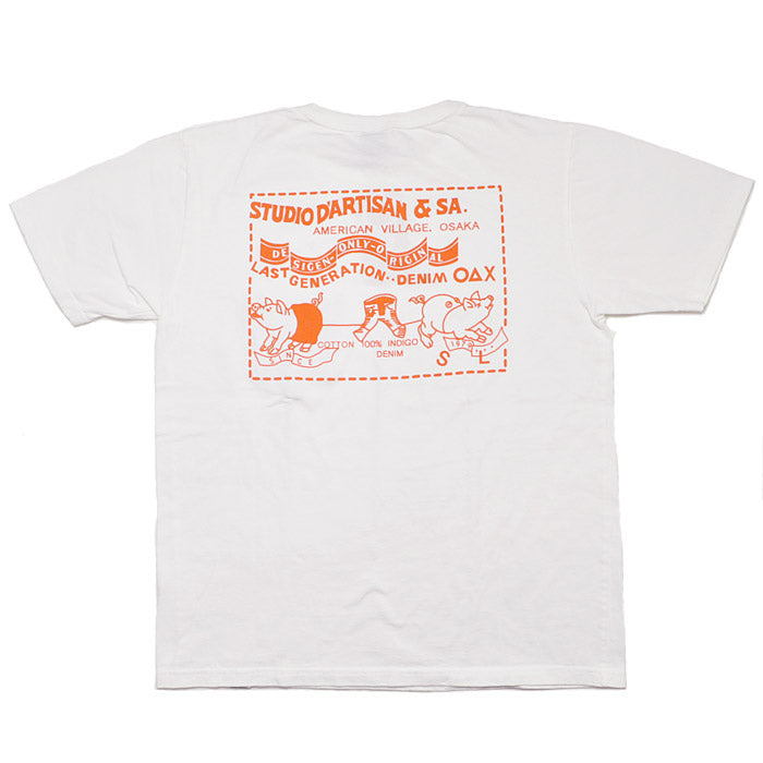 ダルチザン STUDIO D'ARTISAN Tシャツ デニムポケットプリントTシャツ 8161A メンズ アメカジ