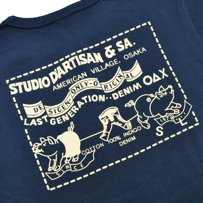 ダルチザン STUDIO D'ARTISAN Tシャツ デニムポケットプリントTシャツ 8161A メンズ アメカジ
