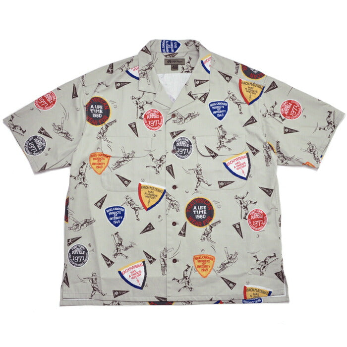 NIGEL CABOURN ナイジェルケーボン 半袖シャツ オープンカラーシャツ OPEN COLLAR SHIRT BB & CRICKET 80500011003