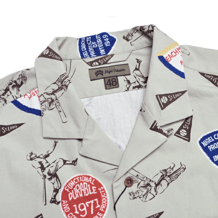 NIGEL CABOURN ナイジェルケーボン 半袖シャツ オープンカラーシャツ OPEN COLLAR SHIRT BB & CRICKET 80500011003