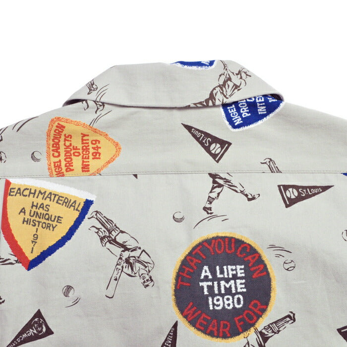 NIGEL CABOURN ナイジェルケーボン 半袖シャツ オープンカラーシャツ OPEN COLLAR SHIRT BB & CRICKET 80500011003