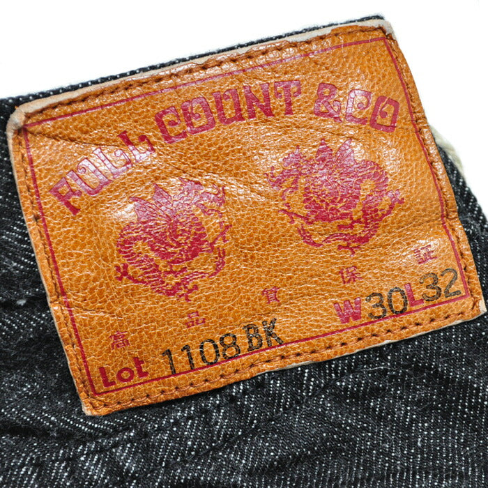 FULLCOUNT フルカウント デニム 1108BK Slim Straight Black Selvedge Denim
