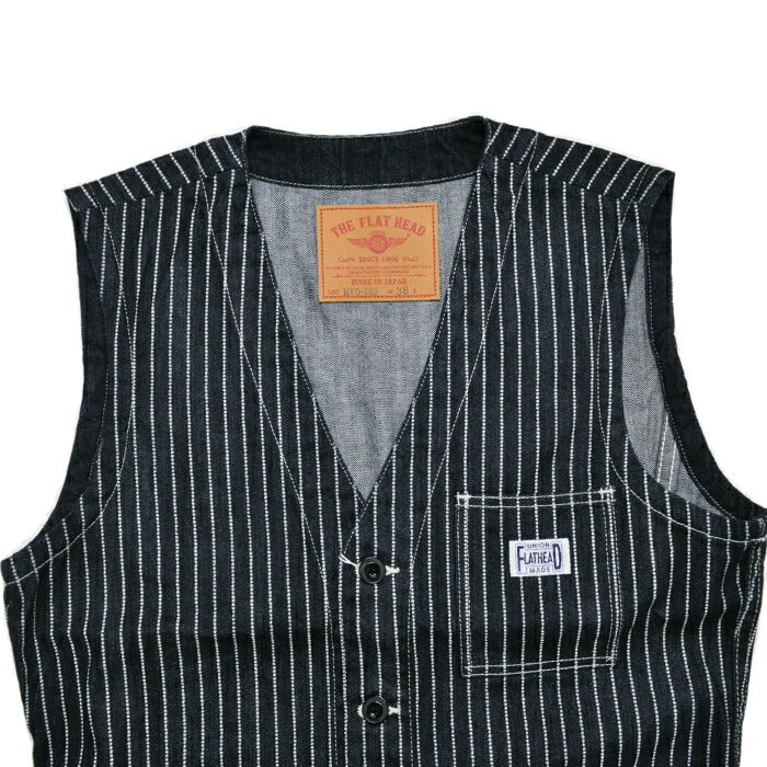 フラットヘッド THE FLAT HEAD ベスト 10oz ウォバッシュデニム ワークベスト FN-MVD-702