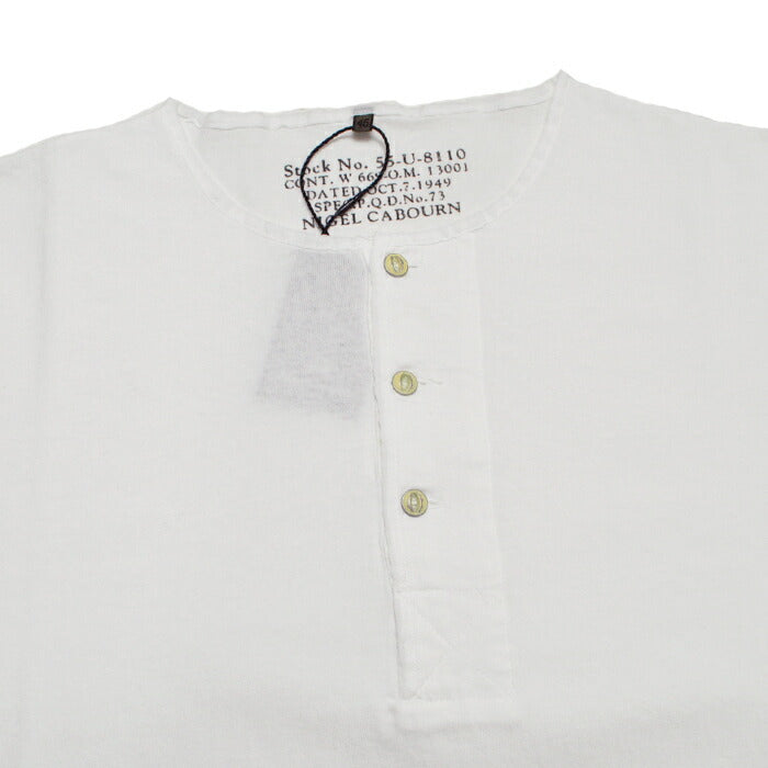 NIGEL CABOURN ナイジェルケーボン Tシャツ 50s ヘンリーネックシャツ 50s HENLEY NECK SHIRT 80500021025