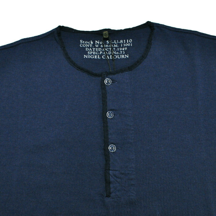 NIGEL CABOURN ナイジェルケーボン Tシャツ 50s ヘンリーネックシャツ 50s HENLEY NECK SHIRT 80500021025