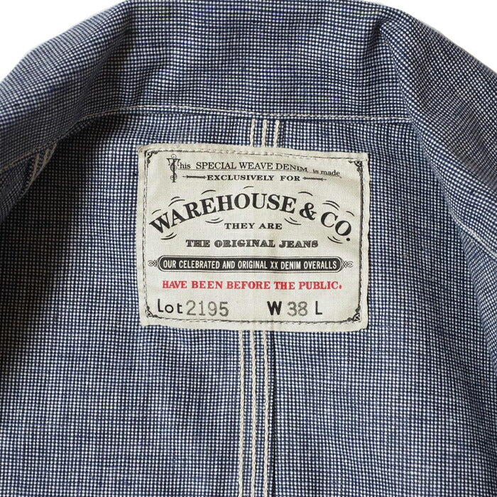 WAREHOUSE ウエアハウス カバーオール Lot 2195 INDOGO PINCHECK CHANGE BUTTON COVERALL インディゴピンチェックチェンジボタン メンズ ジャケット アメカジ