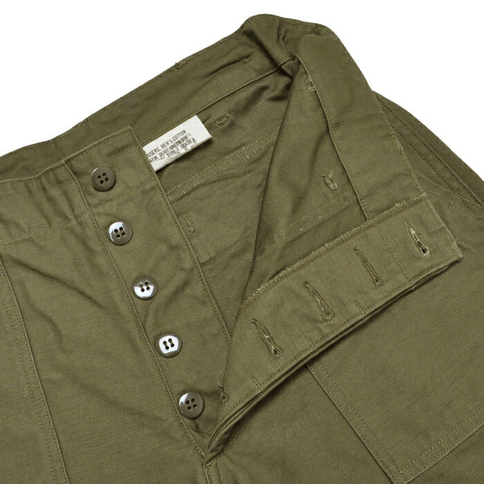 BUZZ RICKSON'S バズリクソンズ パンツ ショーツ BR51735 TROUSERS, MEN'S, COTTON SATEEN OLIVE GREEN QM SHADE 107, TYPE 1, CLASS SHORTS