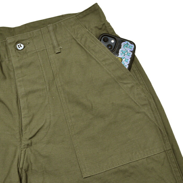 BUZZ RICKSON'S バズリクソンズ パンツ ショーツ BR51735 TROUSERS, MEN'S, COTTON SATEEN OLIVE GREEN QM SHADE 107, TYPE 1, CLASS SHORTS