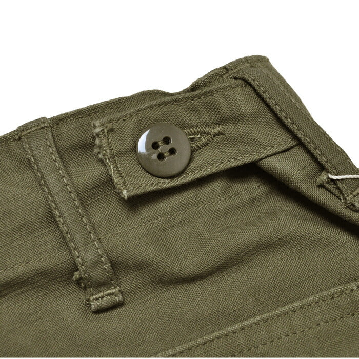 BUZZ RICKSON'S バズリクソンズ パンツ ショーツ BR51735 TROUSERS, MEN'S, COTTON SATEEN OLIVE GREEN QM SHADE 107, TYPE 1, CLASS SHORTS