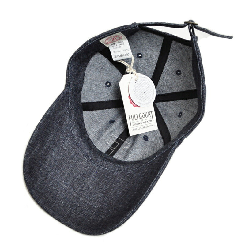 FULLCOUNT フルカウント キャップ 6843L 6Panel Low-Crown Denim Baseball ’F’ Cap デニムキャップ