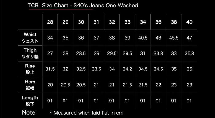 TCB JEANS TCB ジーンズ S40's Jeans 14oz 大戦モデル WW2 デニム メンズ