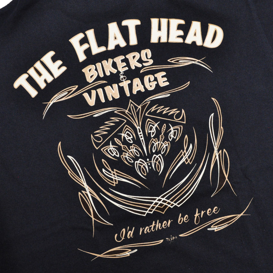 THE FLAT HEAD フラットヘッド Tシャツ 3本針の1本外し Tシャツ PINSTRIPE FN-THC-065