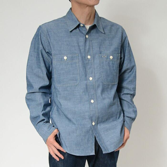 DELUXEWARE シャンブレーシャツ 7623 56 Indigo Chambray