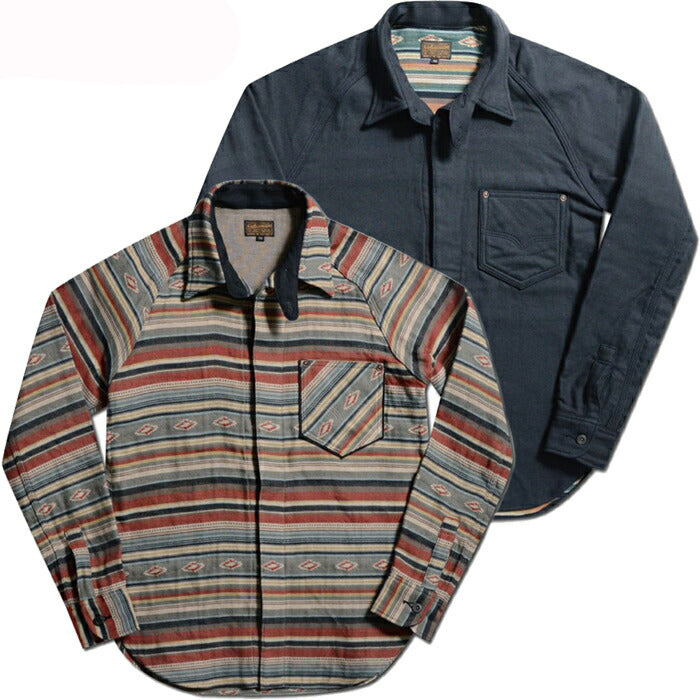 デラックスウエア DELUXEWARE ネルシャツ 7649C 40S NATIVE BORDER