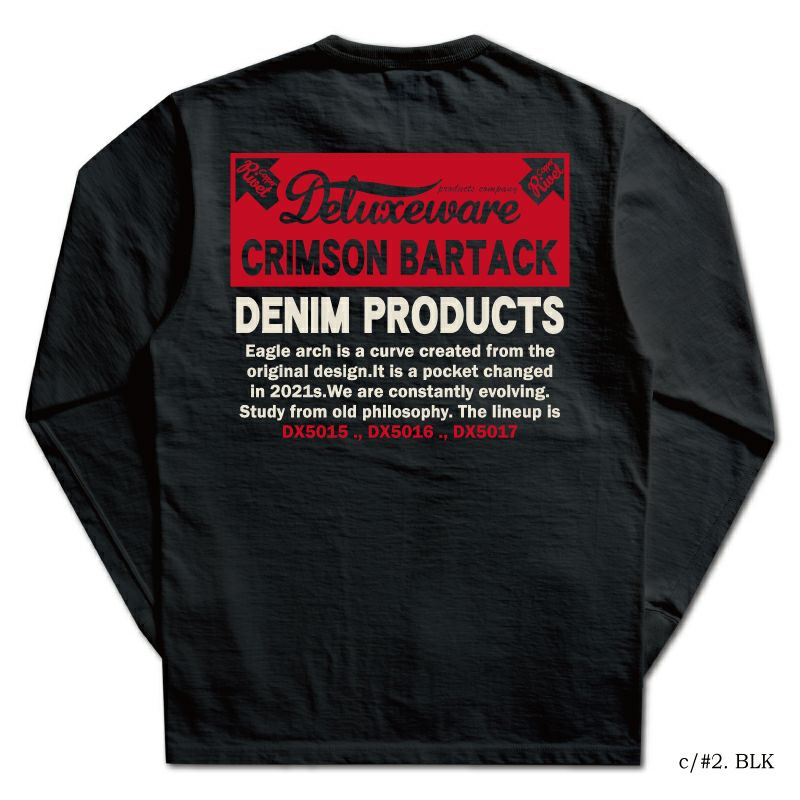 DELUXEWARE デラックスウエア ロンT Tシャツ BRGX-264 CRIMSON BARTACK 長袖