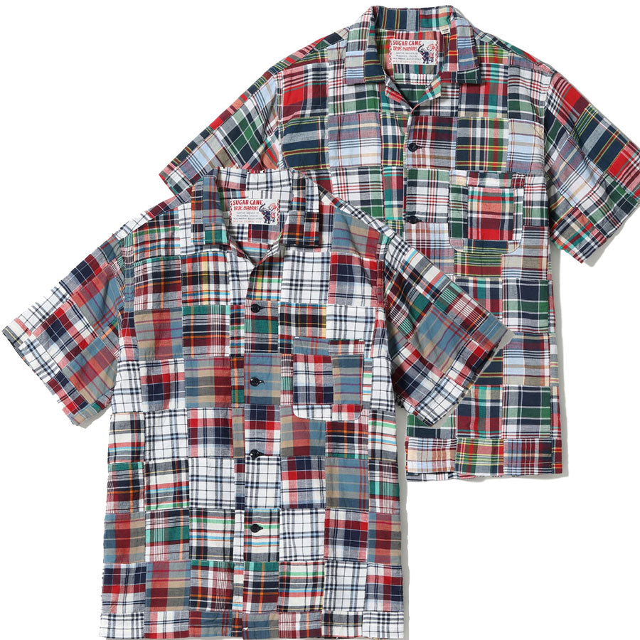 シュガーケーン SUGAR CANE シャツ SC39739 MADRAS CHECK PATCHWORK OPEN SHIRT