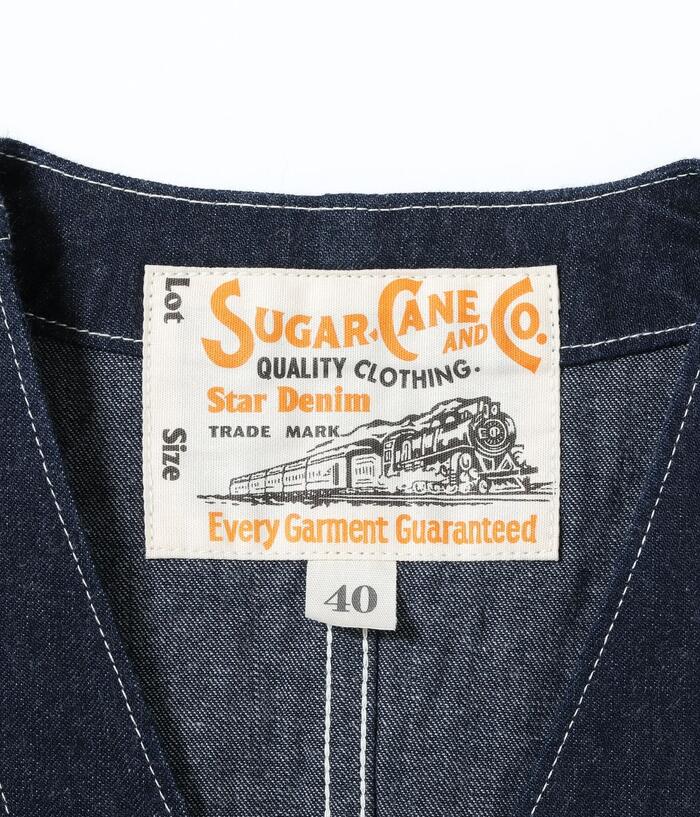 SUGAR CANE シュガーケーン Lot No SC15702 11oz. BLUE DENIM WORK VEST デニムワークベスト メンズ