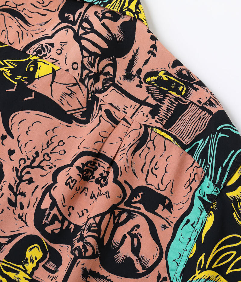 SUN SURF サンサーフ アロハシャツ SS39673 SUN SURF SPECIAL EDITION GAUGUIN WOODCUT MYSTIC (SHORT SLEEVE) スペシャルエディション メンズ ブラック