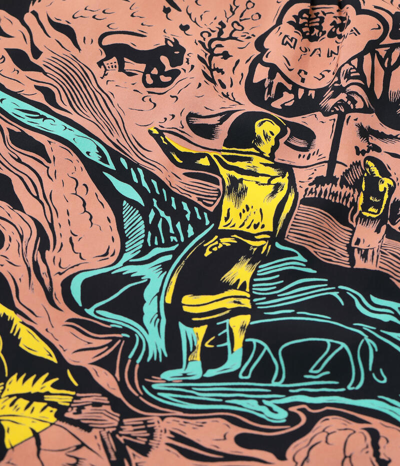 SUN SURF サンサーフ アロハシャツ SS39673 SUN SURF SPECIAL EDITION GAUGUIN WOODCUT MYSTIC (SHORT SLEEVE) スペシャルエディション メンズ ブラック