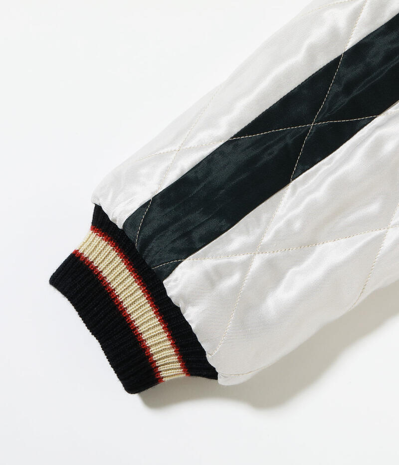 テーラー東洋 TAILOR TOYO スカジャン TT15973-219 Mid 1950s Style Acetate Quilted Souvenir Jacket WHITE TIGER DUELLING DRAGONS 白虎 金龍 メンズ アメカジ