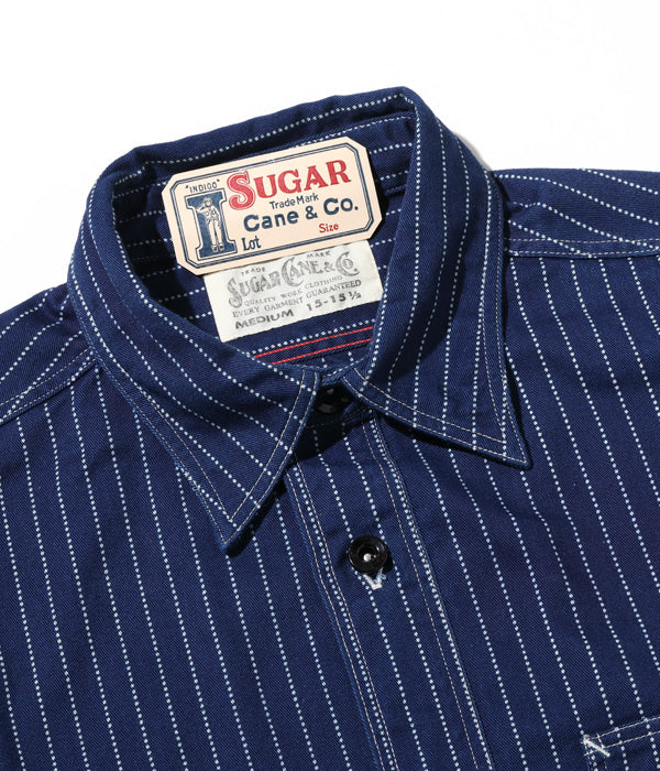 シュガーケーン SUGAR CANE シャツ SC25551 FICTION ROMANCE 8.5oz. WABASH STRIPE WORK SHIRT (LONG SLEEVE)